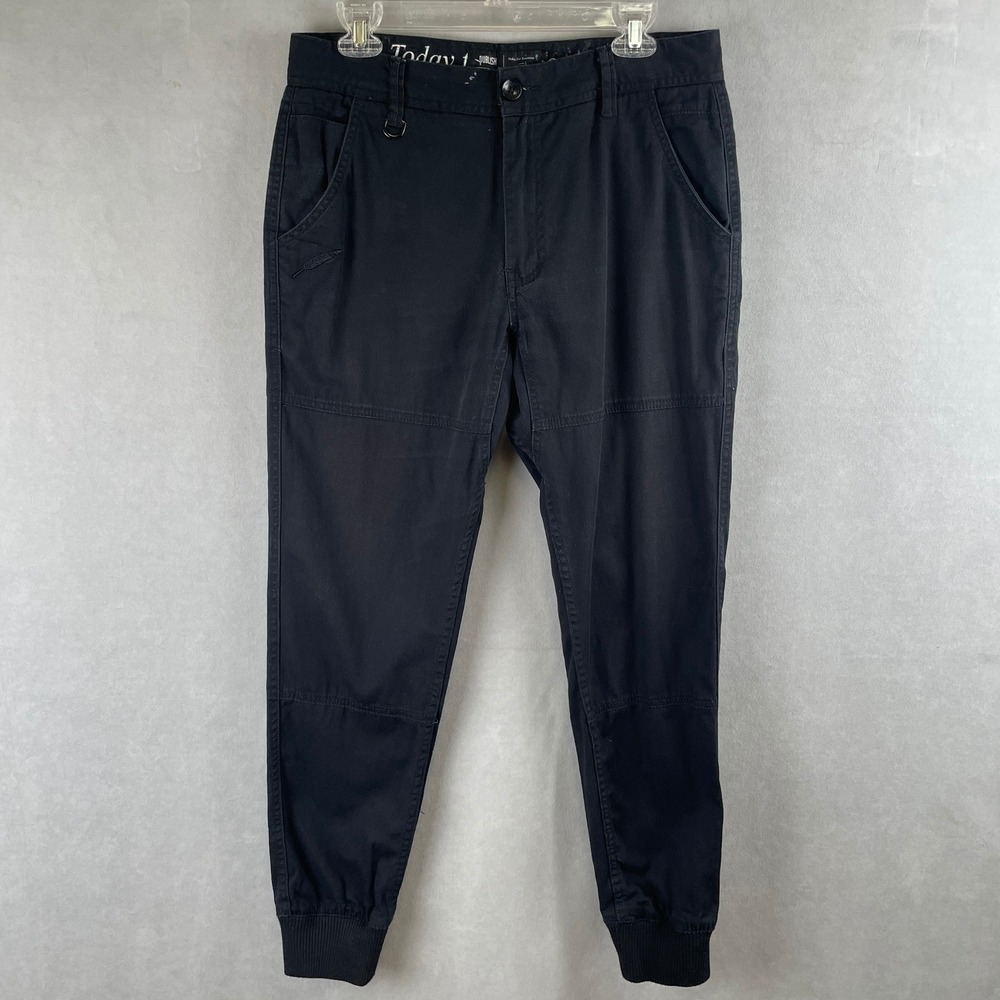 Publish Brand Mens Legacy Jogger Pants Black Stretch Twill Utility Streetwear 32